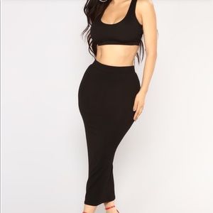 Matching top and bottom skirt set